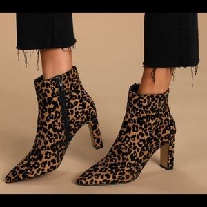 Steven by Steve Madden Jenn Leopard Suede Booties